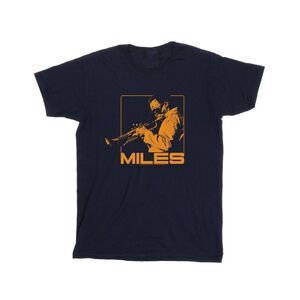 Miles Davis Mens Orange Square T-Shirt / Navy Blue